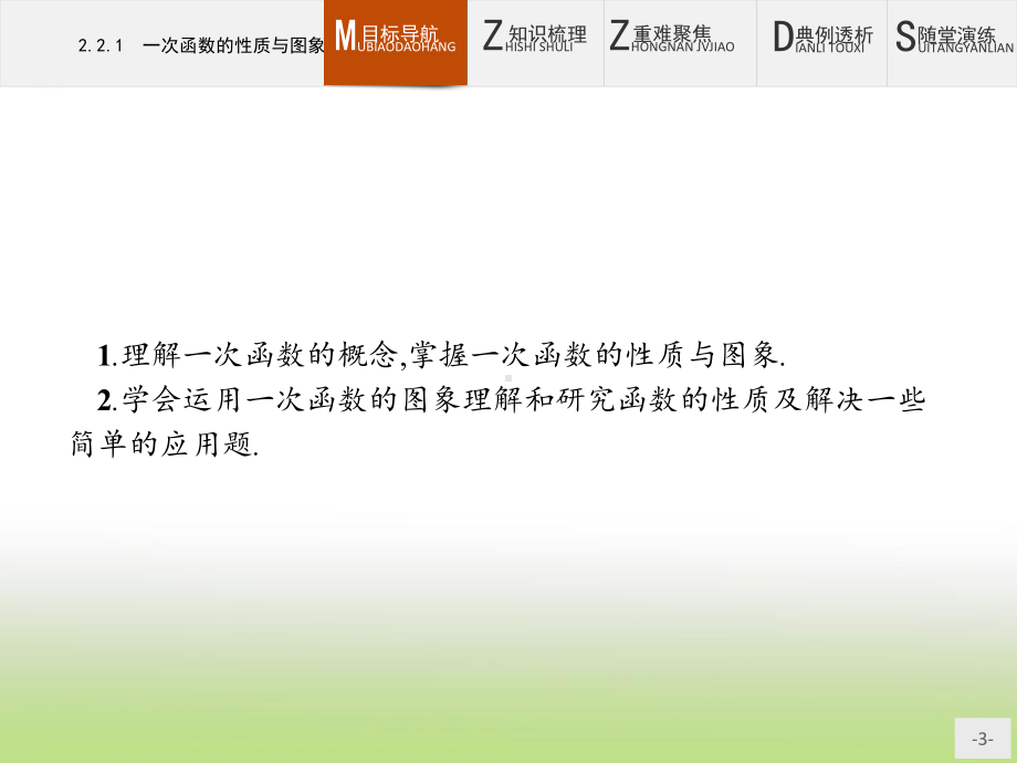 2020年高考数学人教B版典例透析能力提升必修1课件：221-一次函数的性质与图象.pptx_第3页