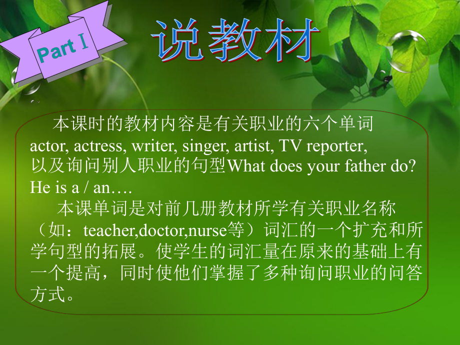 人教版六年级上册英语Unit-5-What-does-she-do说课课件.ppt_第3页