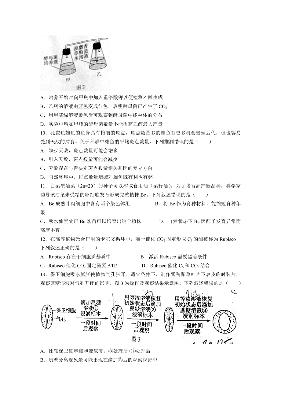 2021年高考真题--生物(广东卷).doc_第3页