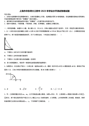 上海市华东师大三附中2023年学业水平测试物理试题.doc