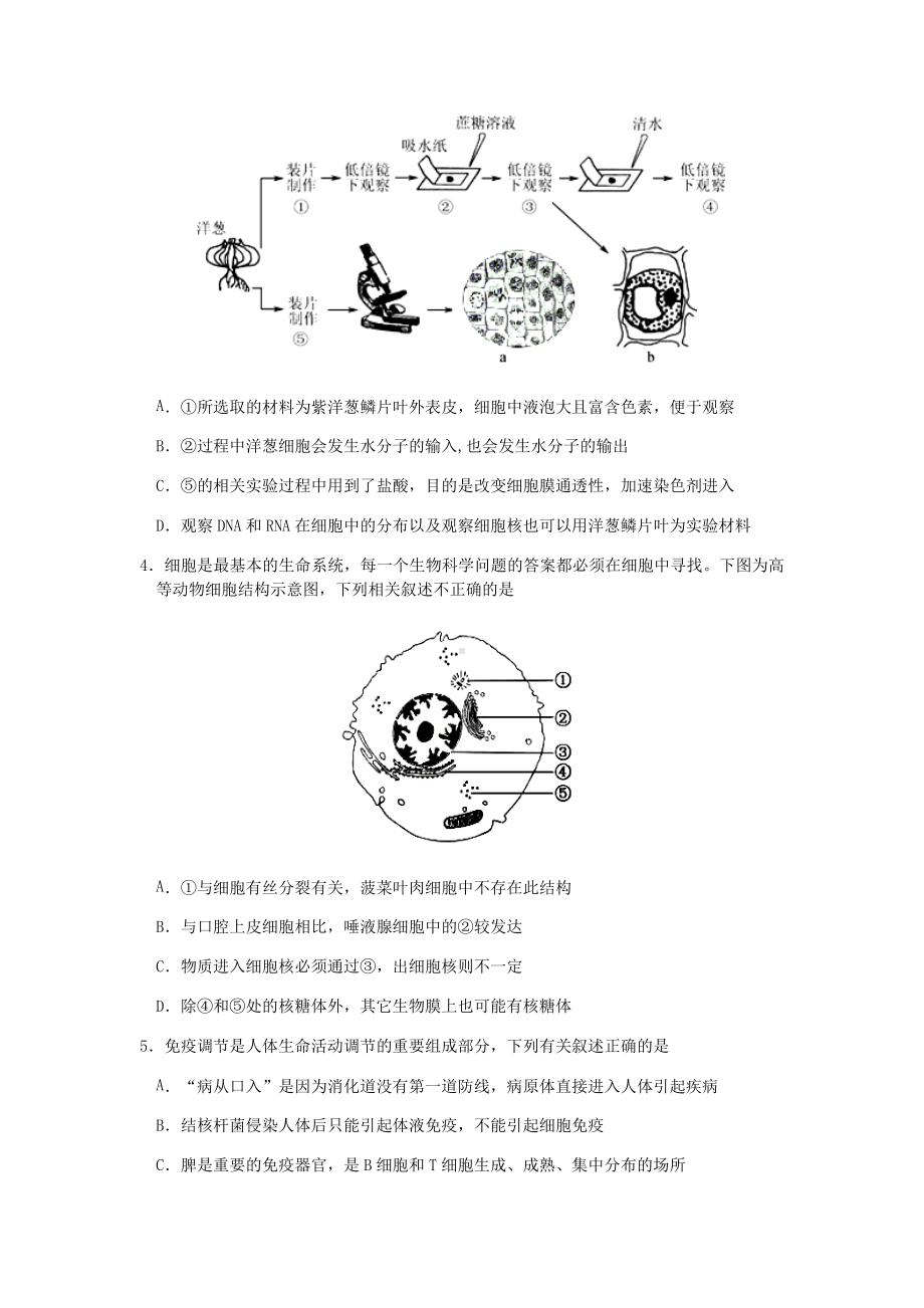 2021年高三学年第一次模拟考试理科综合试题.docx_第2页