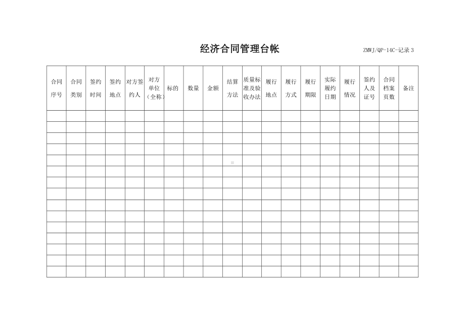 经济合同管理台帐参考模板范本.doc_第1页