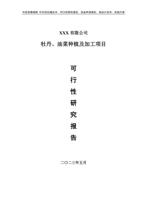 牡丹、油菜种植及加工项目可行性研究报告申请立项.doc