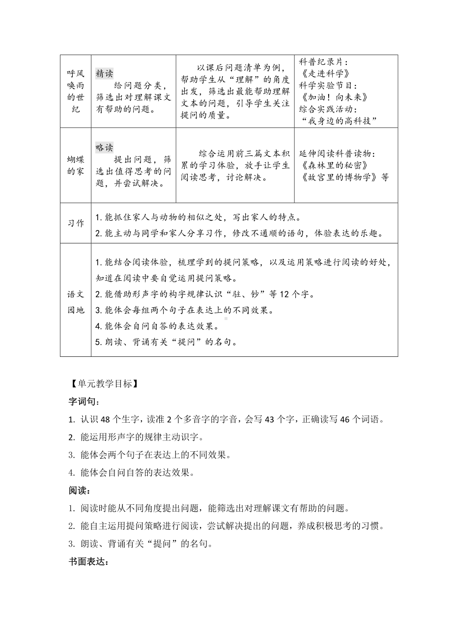 2021秋统编版语文四年级上册-第2单元-教学设计.doc_第2页