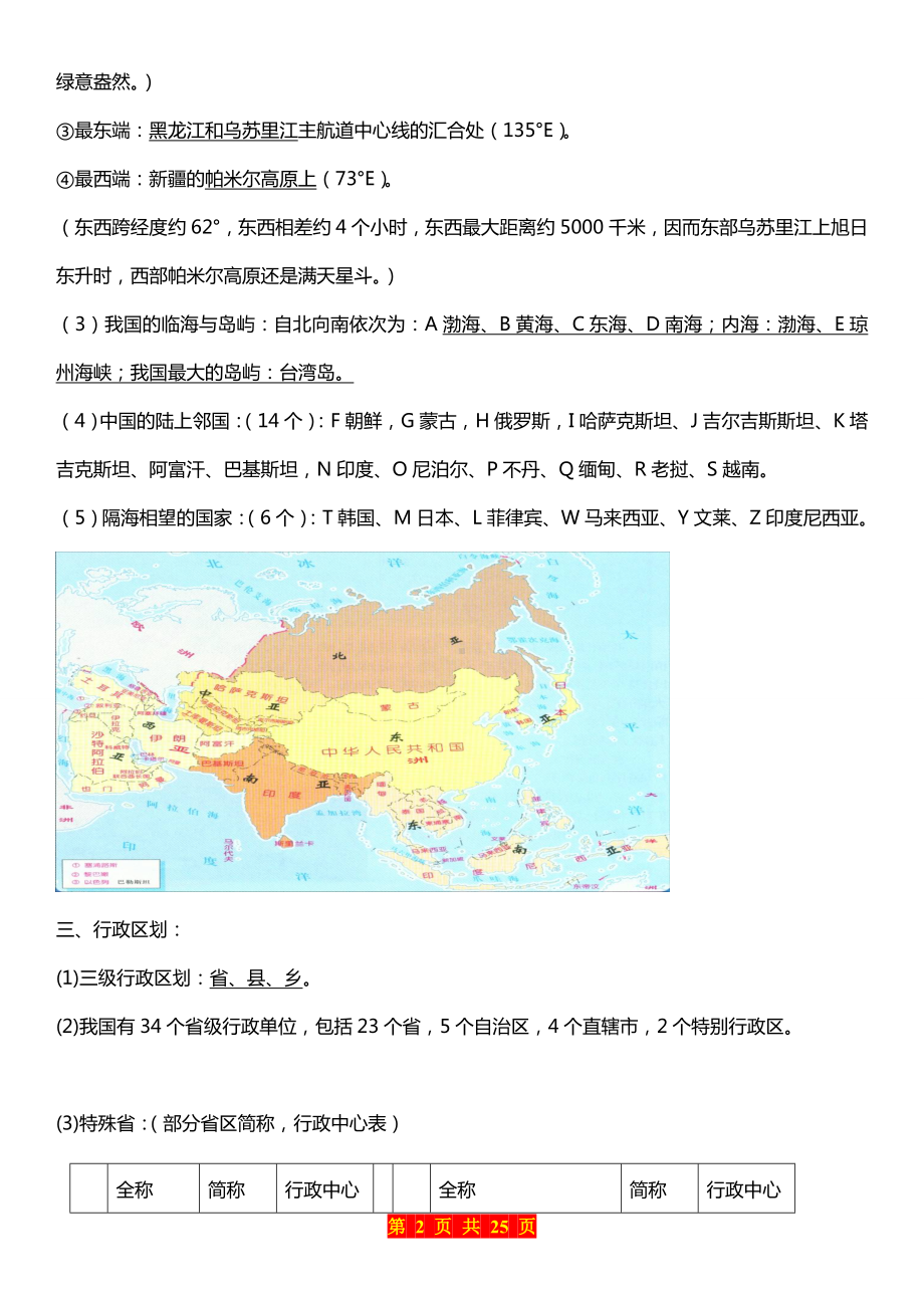 八年级上册地理知识大全+思维导图.doc_第2页