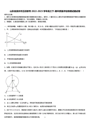 山东省滨州市五校联考2022-2023学年高三下-期中质量评估物理试题试卷.doc