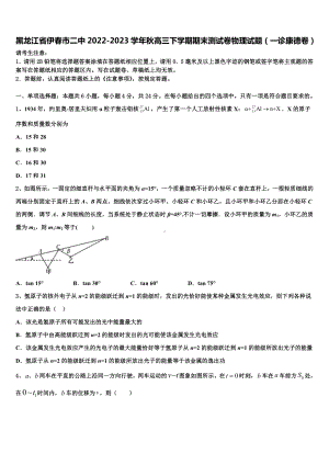 黑龙江省伊春市二中2022-2023学年秋高三下学期期末测试卷物理试题（一诊康德卷）.doc