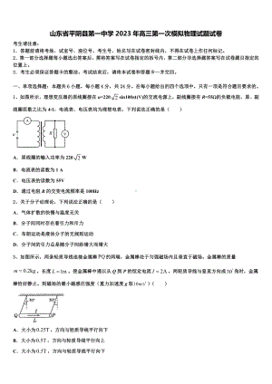 山东省平阴县第一中学2023年高三第一次模拟物理试题试卷.doc