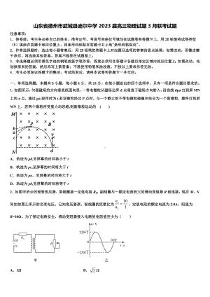 山东省德州市武城县迪尔中学2023届高三物理试题3月联考试题.doc