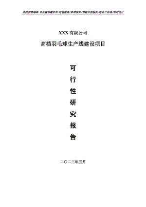 高档羽毛球生产线建设项目可行性研究报告建议书.doc