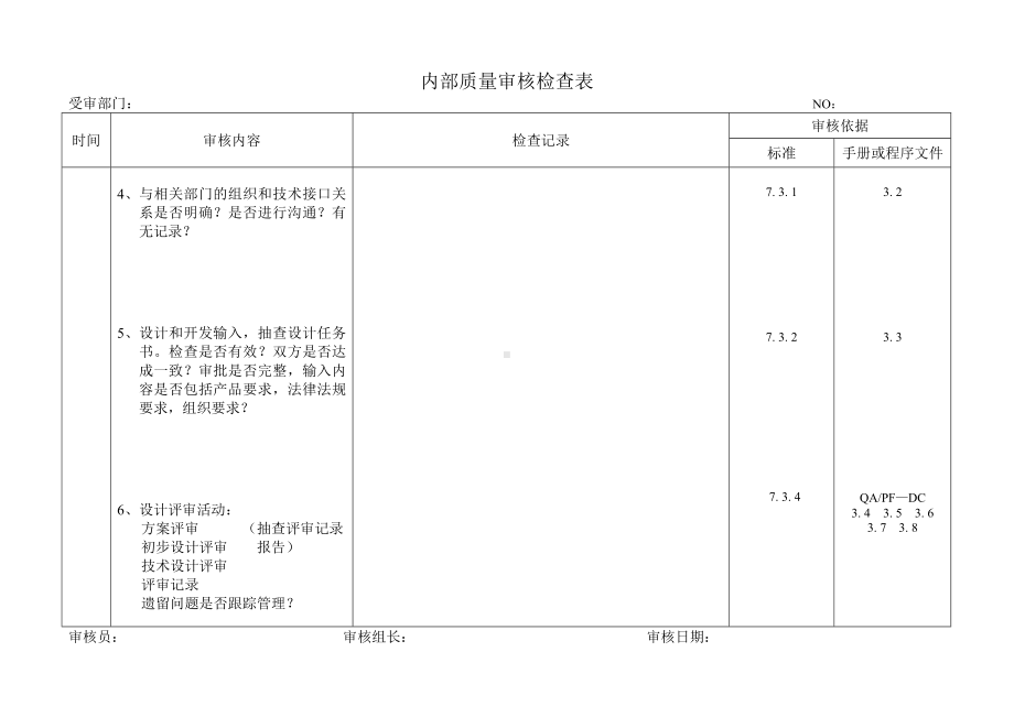 内部质量审核检查表参考模板范本.doc_第2页