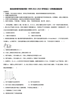 湖北省孝感市安陆市第一中学2022-2023学年高三一诊物理试题试卷.doc