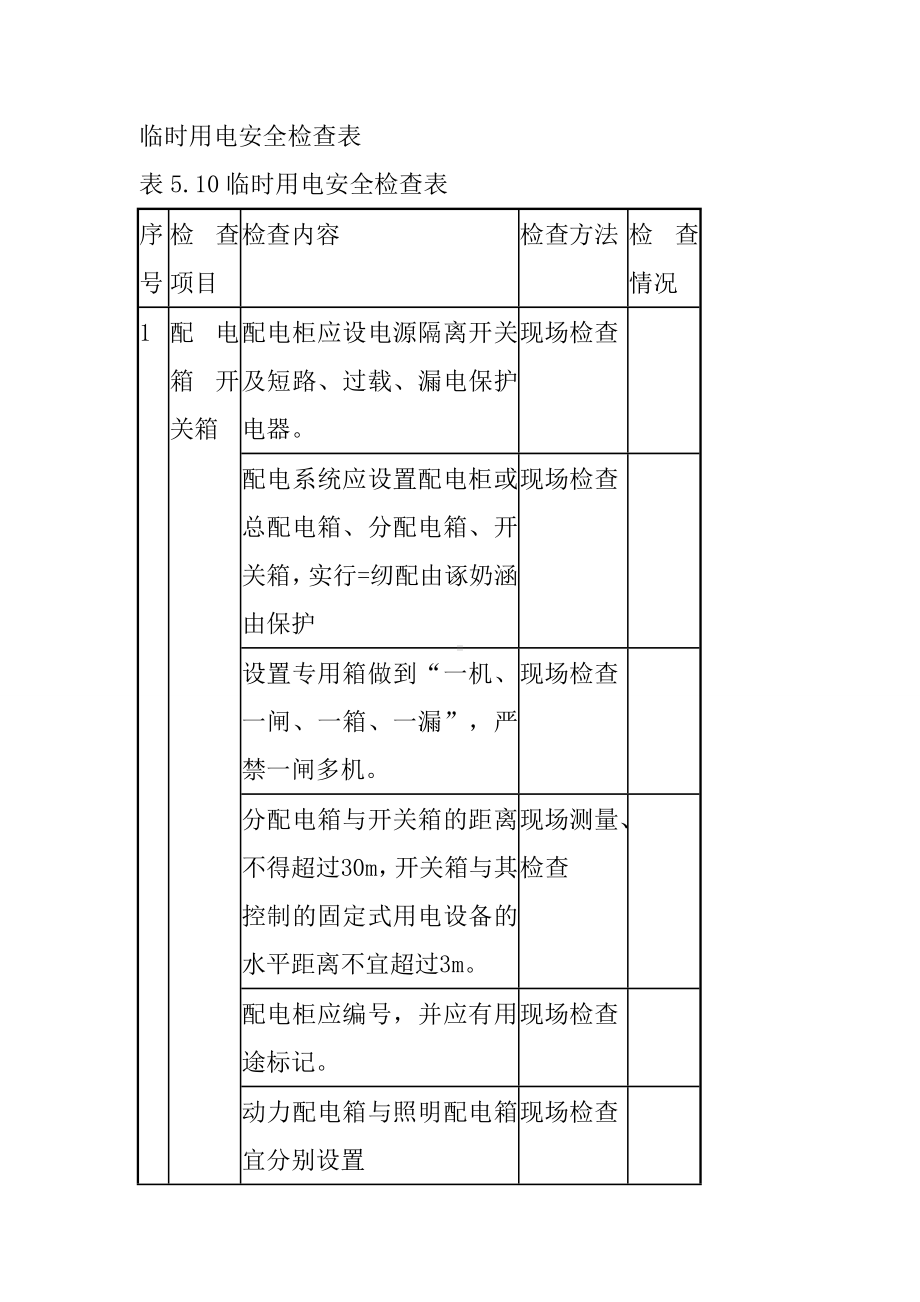 临时用电安全检查表参考模板范本.doc_第1页