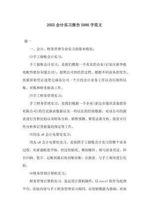 20XX会计实习报告5000字范文.docx