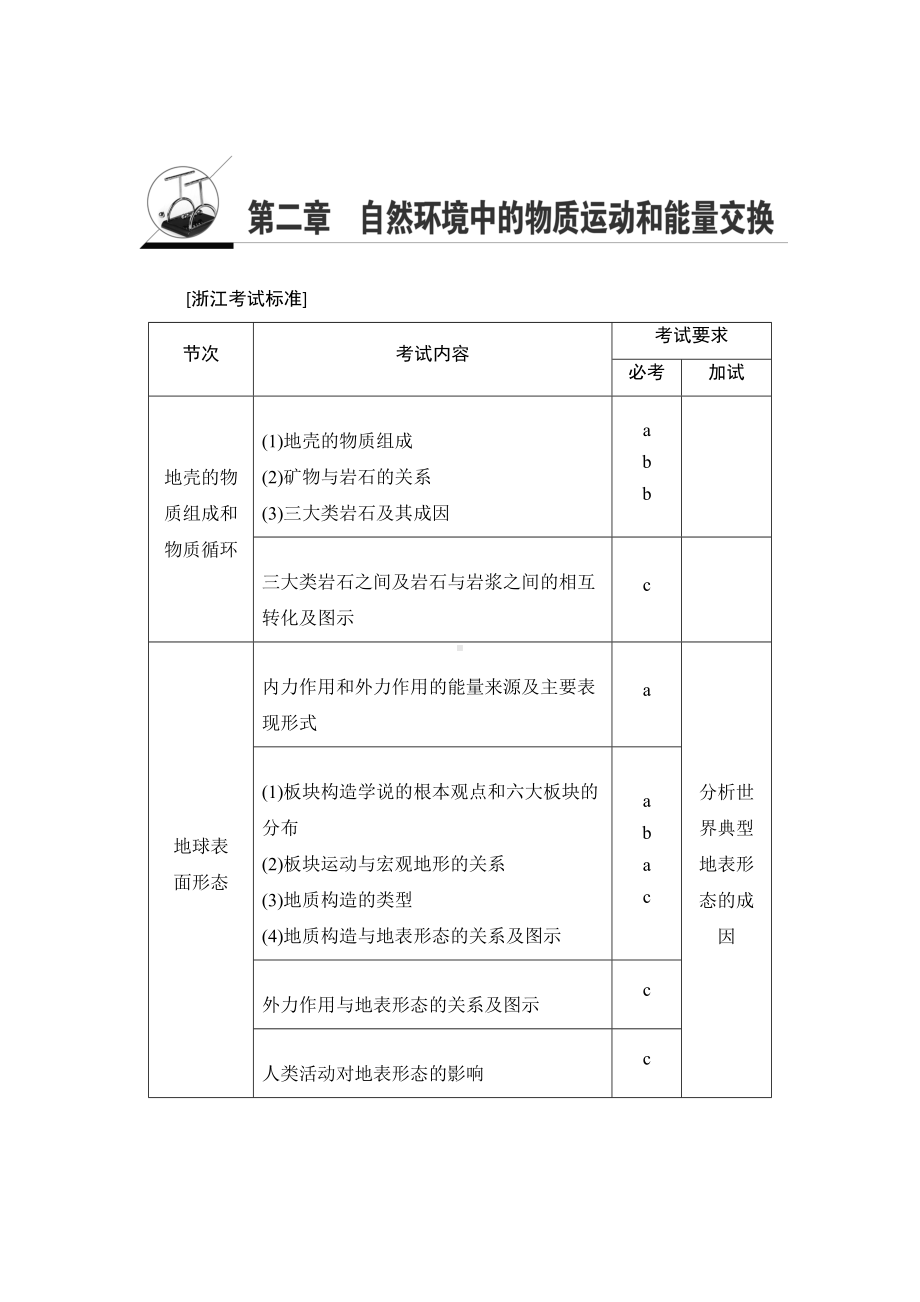 2021高考浙江(选考)地理一轮复习讲义：-第2章-第1讲-地壳的物质组成和物质循环.doc_第1页