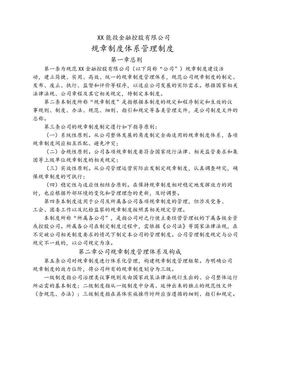 XX能源金控公司-规章制度体系.docx_第1页