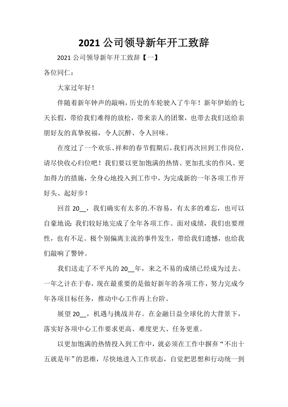 2022公司领导新年开工致辞.doc_第1页