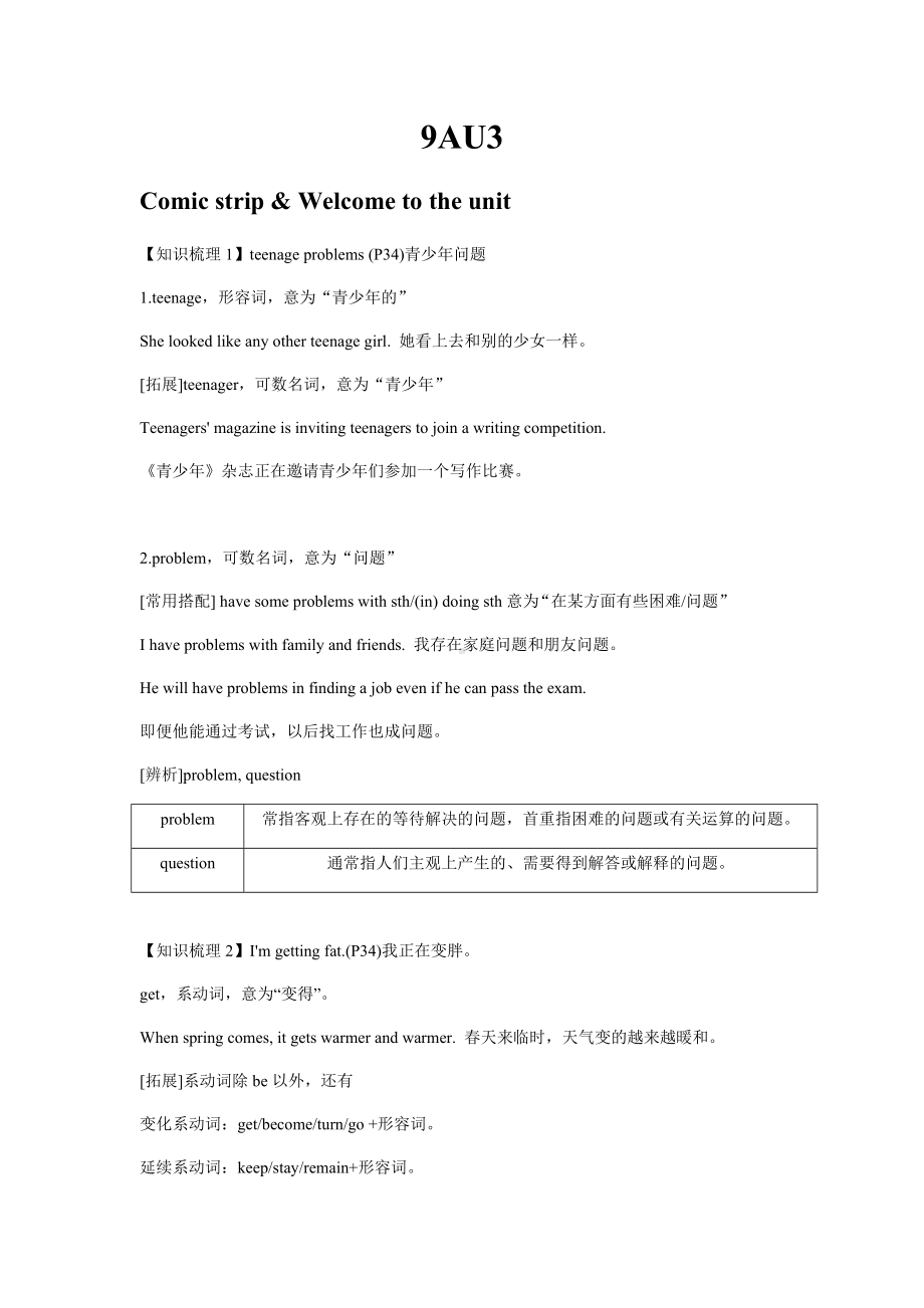 Unit-3-Welcome-to-the-unit-牛津译林版英语九年级上册讲义-(含答案).docx_第1页