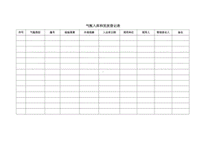 气瓶（液化石油气）入库和发放登记表参考模板范本.doc