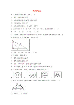 [推荐学习]八年级数学上学期周末作业五(无答案)(新版)苏科版.doc