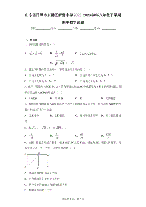 山东省日照市东港区新营中学2022-2023学年八年级下学期期中数学试题.pdf