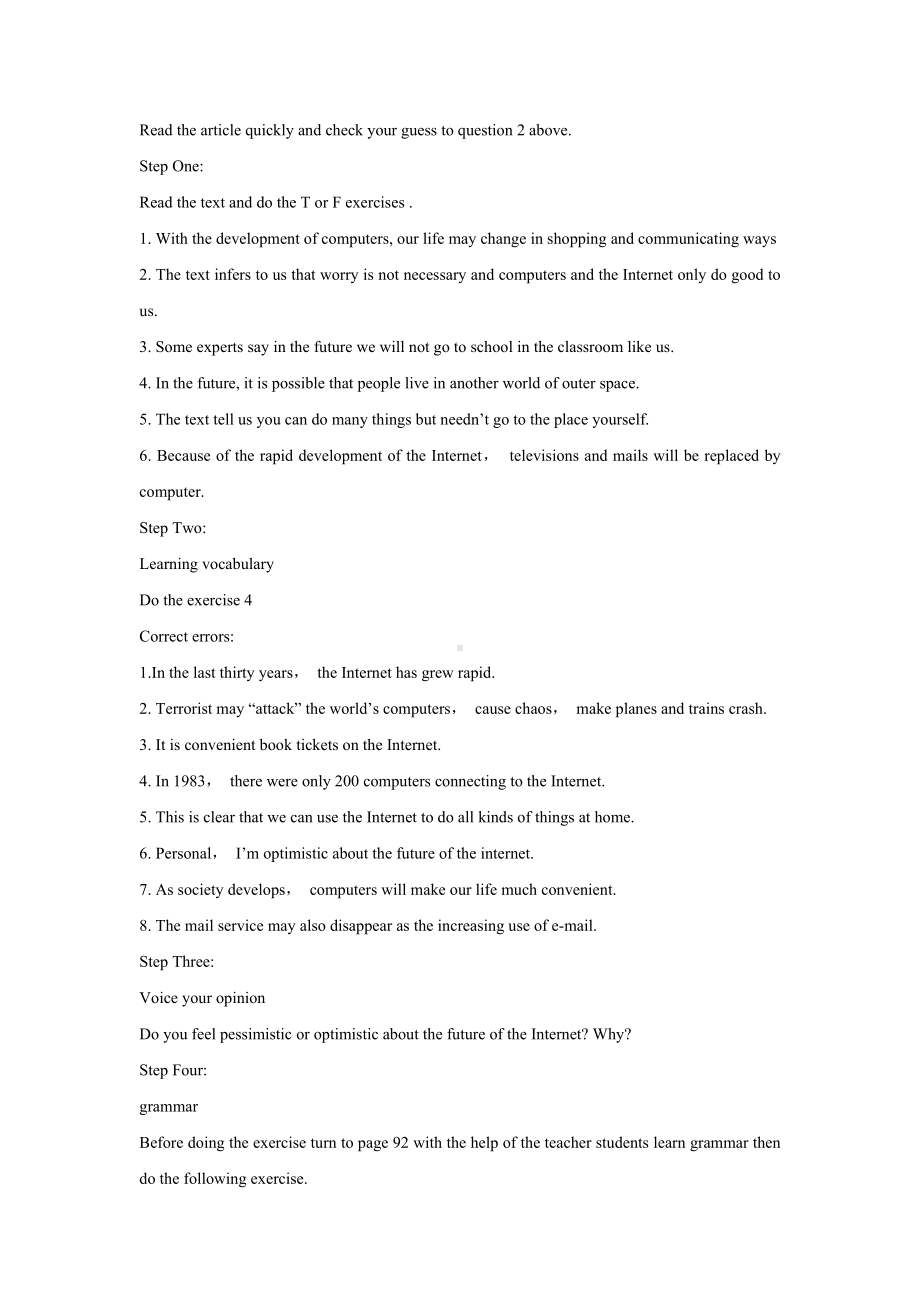 Unit-4-Cyberspace-Lesson-1-Tomorrow's-World-导学案-1-北师大必修2精品.doc_第3页