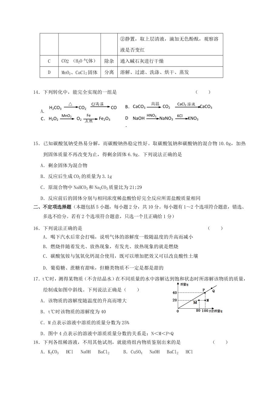 [最新]江苏省镇江市初中化学试卷四.doc_第3页