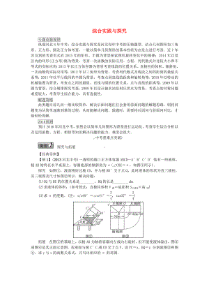 [推荐学习]中考数学-综合闯关专题七-综合实践与探究(无答案).doc