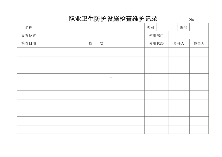 企业职业卫生防护设施检查维护记录范本参考模板范本.doc_第2页