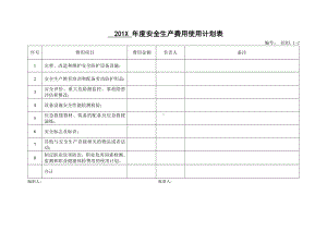 企业安全标准化-年度安全生产费用使用计划表参考模板范本.doc