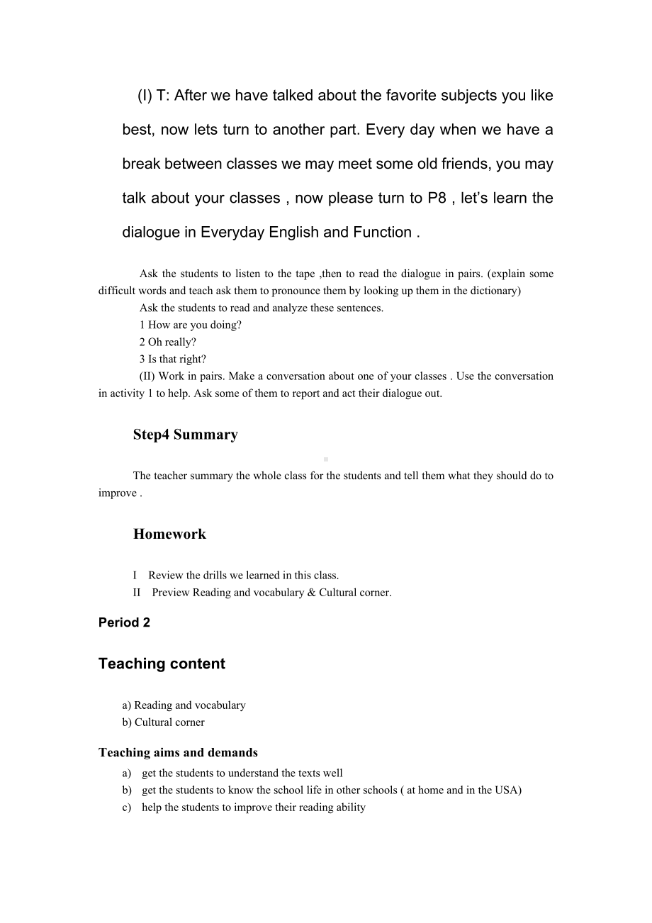 [推荐学习]高中英语-Module-1-My-First-Day-at-Senior-High教案.doc_第3页