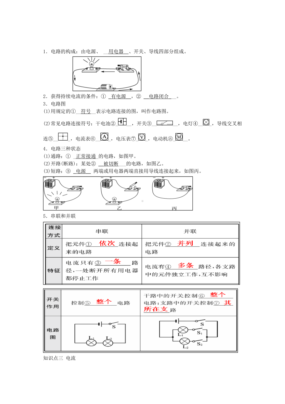 [推荐学习]中考物理一轮复习第十五十六章电流和电路电压电阻.doc_第2页