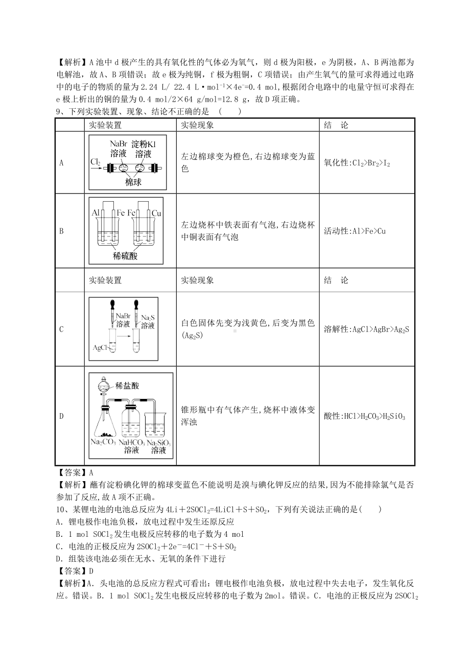 [推荐学习]高考化学二轮复习-全国卷近5年模拟试题分考点汇编-电化学基础(含解析).doc_第3页