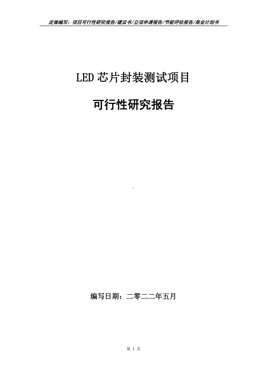 LED芯片封装测试项目可行性报告（写作模板）.doc_第1页