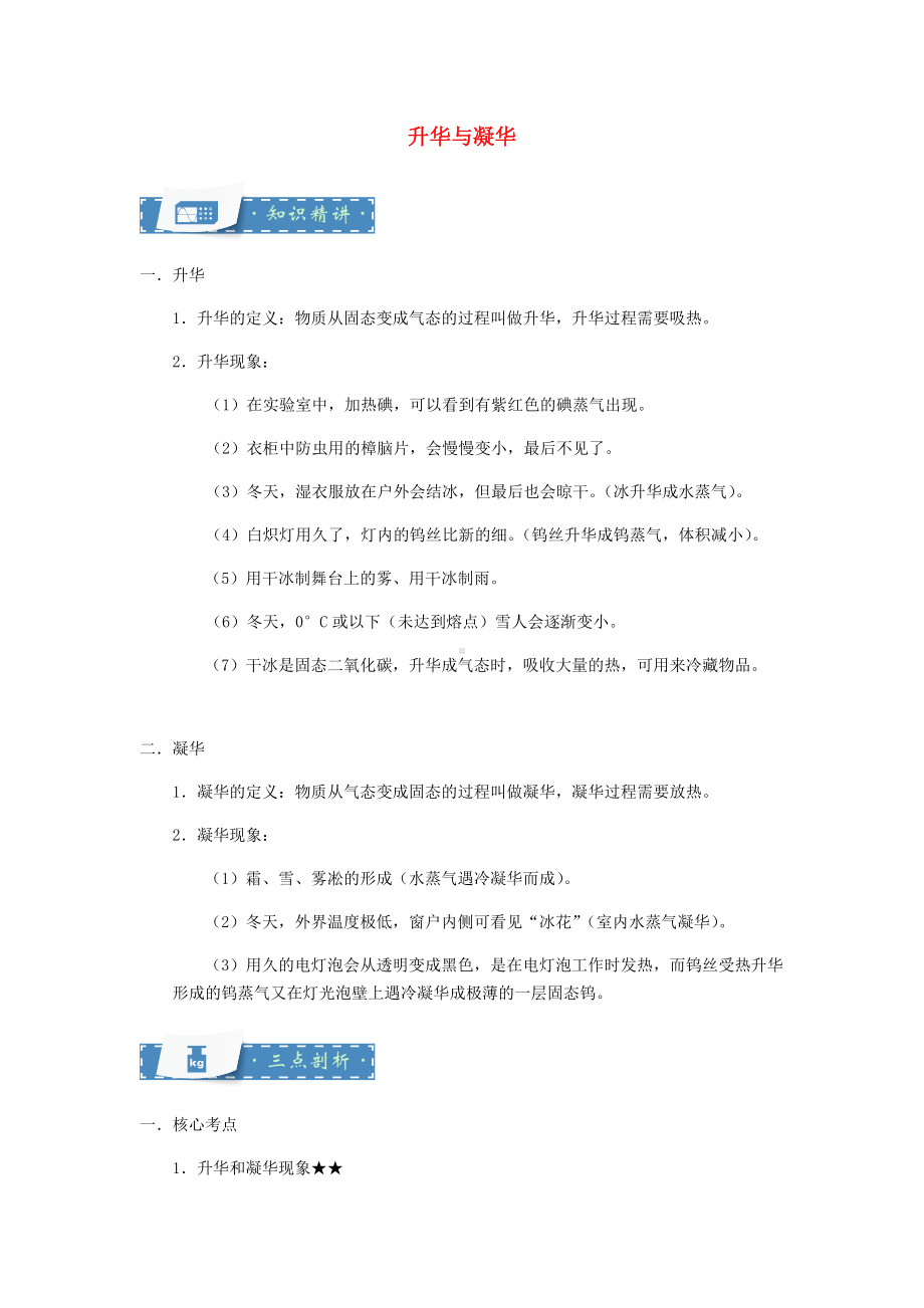 [学习]八年级物理上册-2.6-升华与凝华知识点与同步训练(含解析)(新版)苏科版.doc_第1页