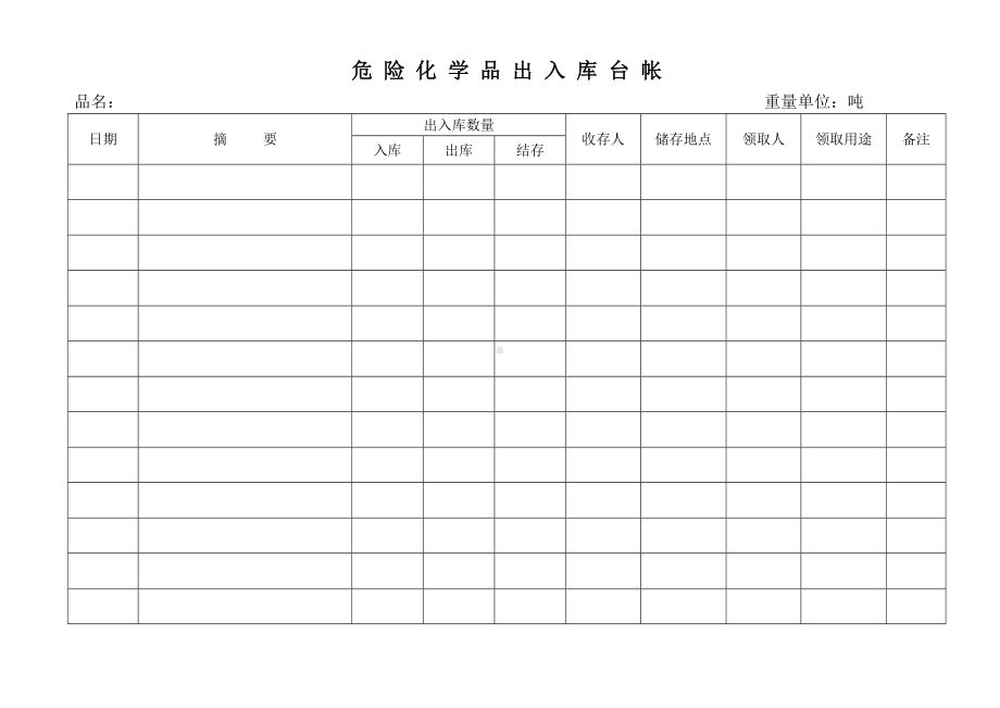 企业危险化学品出入库记录参考模板范本.doc_第2页