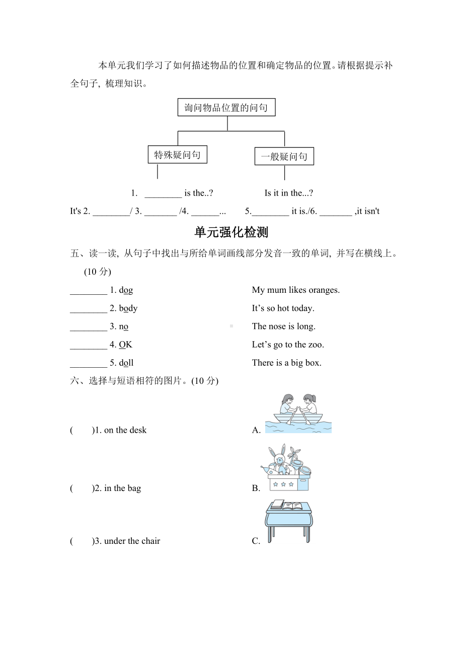 PEP三年级英语下册Unit-4单元知识梳理卷.doc_第2页