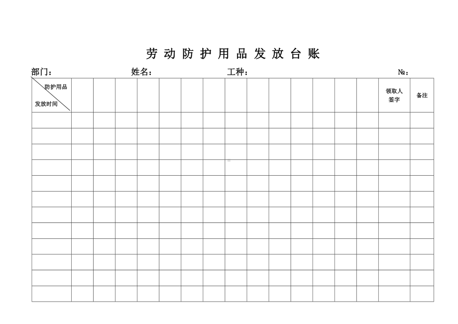 企业劳动防护用品发放台账参考模板范本.doc_第2页