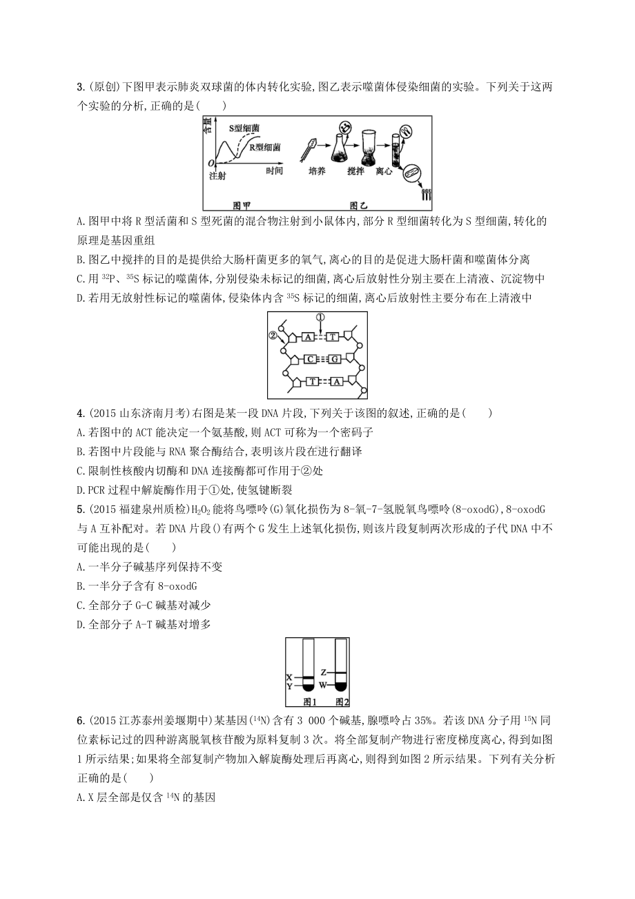 [推荐学习]高考生物二轮复习-专题7-遗传的分子基础练习.doc_第2页