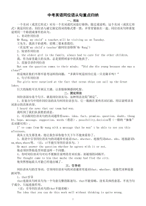 初中英语中考复习同位语从句重点归纳.doc