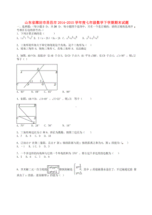 [推荐学习]度七年级数学下学期期末试题(含解析)-新人教版.doc