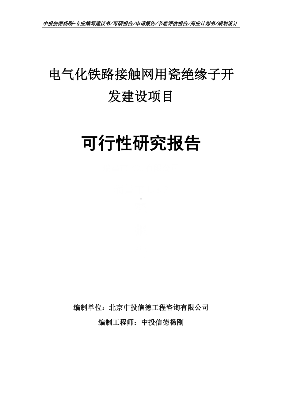 电气化铁路接触网用瓷绝缘子开发建设可行性研究报告申请备案.doc_第1页