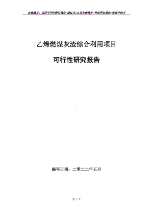 乙烯燃煤灰渣综合利用项目可行性报告（写作模板）.doc