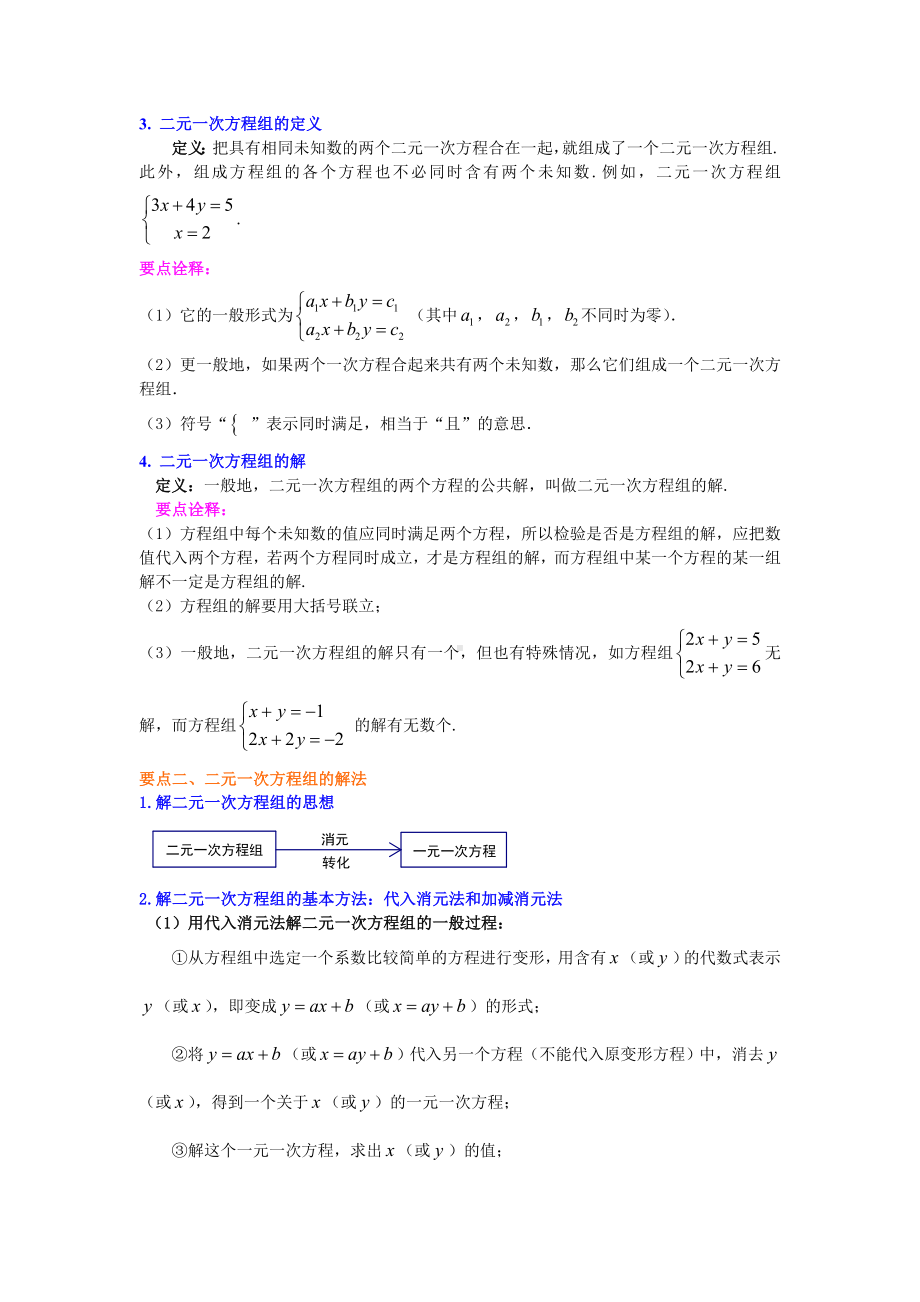 《二元一次方程组》全章复习与巩固(基础)知识讲解-初中数学（名校学案+详细解答）.doc_第2页