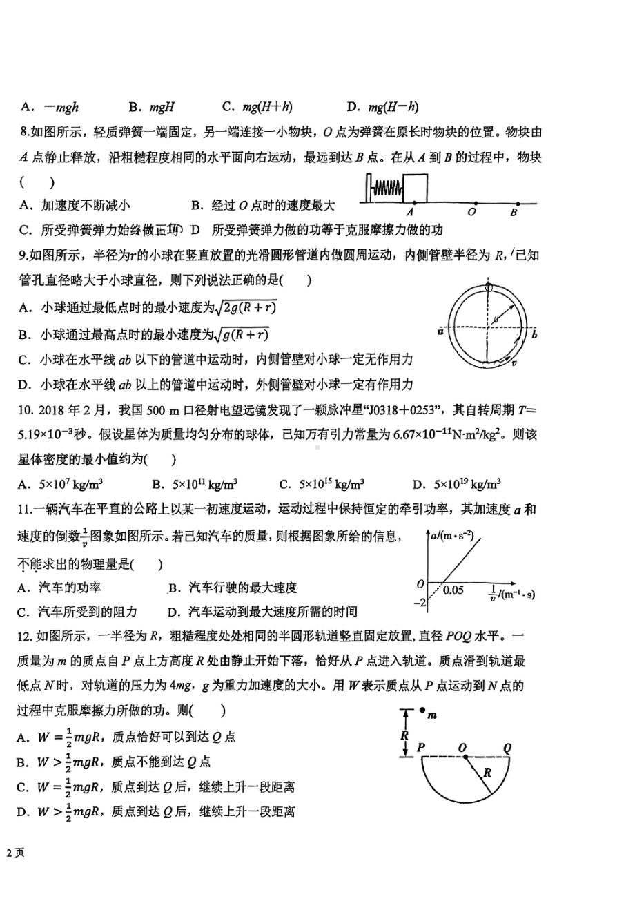 上海市上海中学2022-2023学年高一下学期期中考试物理试卷 - 副本.pdf_第2页