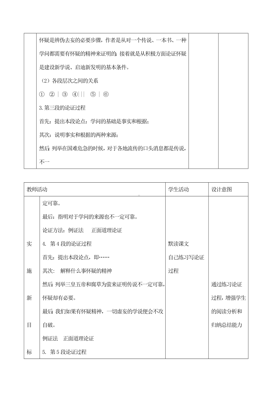 《怀疑与学问》教学设计(表格式).doc_第3页