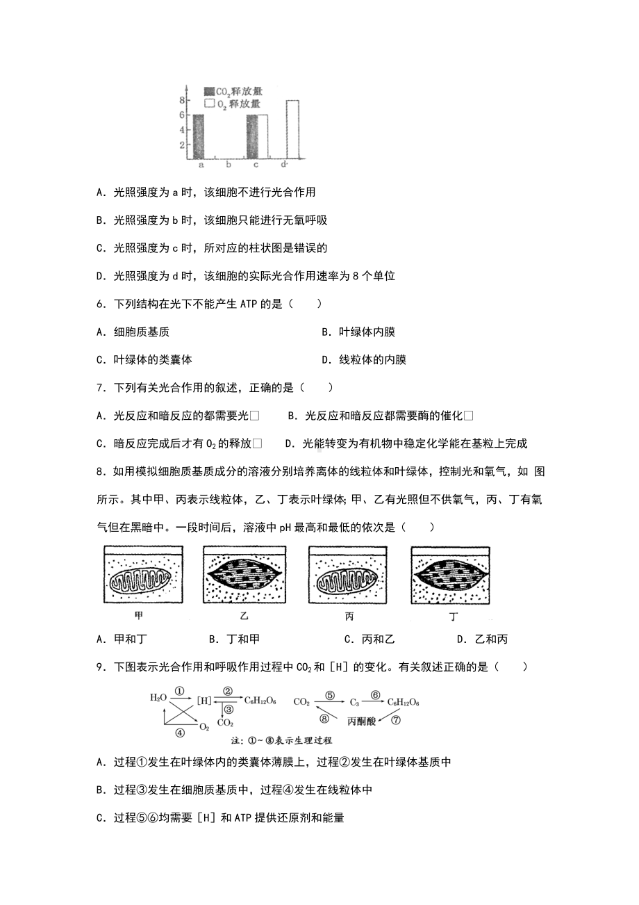 《光合作用与呼吸作用》单元测试题.doc_第2页