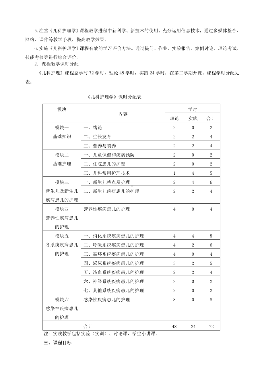 《儿科护理》课程标准.doc_第2页