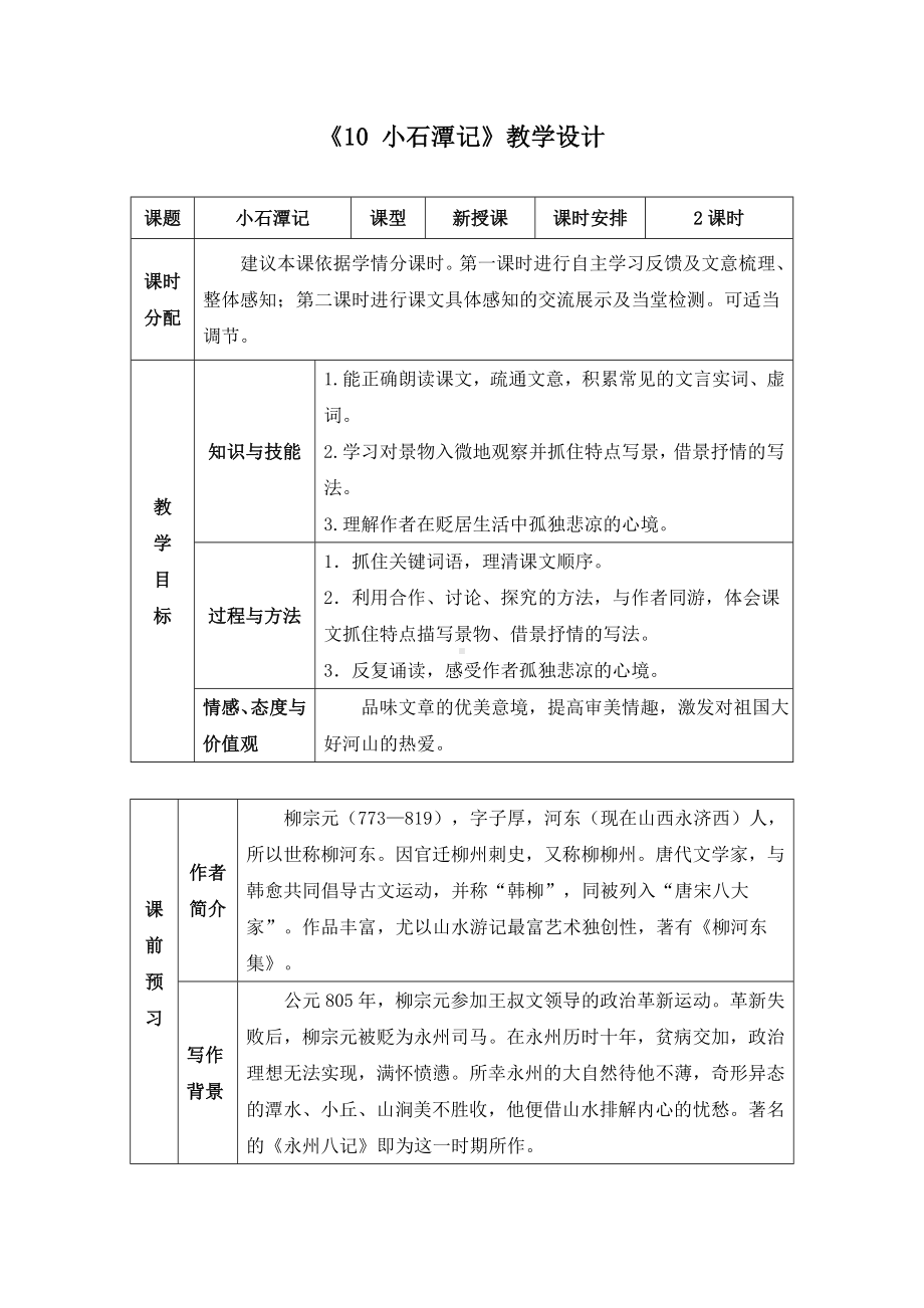 《小石潭记》教学设计两套(附导学案).doc_第1页