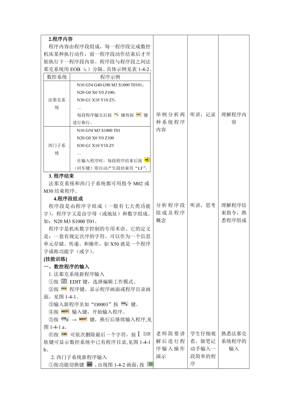 《数控铣床编程与操作项目教程》教案模块一课题四.doc_第3页